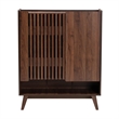 Scranton & Co 7-Shelf Wood Shoe Cabinet in Walnut Brown Finish