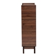 Scranton & Co 7-Shelf Wood Shoe Cabinet in Walnut Brown Finish