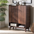Scranton & Co 7-Shelf Wood Shoe Cabinet in Walnut Brown Finish