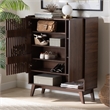 Scranton & Co 7-Shelf Wood Shoe Cabinet in Walnut Brown Finish