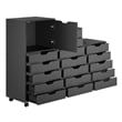 Scranton & Co 3-Piece Engineered Wood Storage Cabinet Set in Black