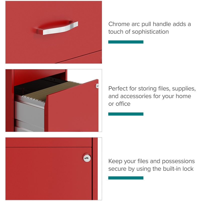 Scranton & Co 2-Drawer Vertical Metal File Cabinet in Lava Red