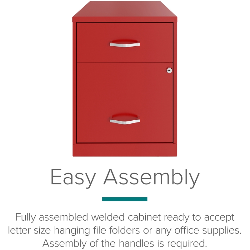 Scranton & Co 2-Drawer Vertical Metal File Cabinet in Lava Red