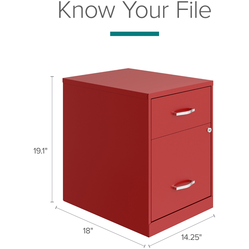 Scranton & Co 2-Drawer Vertical Metal File Cabinet in Lava Red