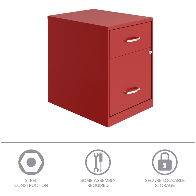 Scranton & Co 2-Drawer Vertical Metal File Cabinet in Lava Red