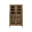 Scranton & Co Wood Display Cabinet with Glass Doors in Medium Brown
