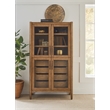 Scranton & Co Wood Display Cabinet with Glass Doors in Medium Brown