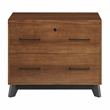 Scranton & Co Wood Lateral File Cabinet Fully Assembled in Medium Brown