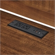 Scranton & Co Wood Office Desk with Power Center in Medium Brown