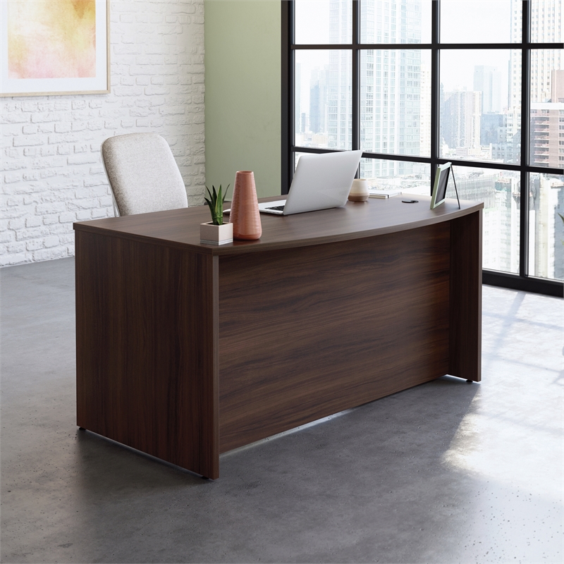 Scranton & Co Bowfront Executive Desk in Noble Elm Finish