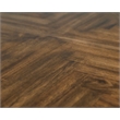 Scranton & Co Wood L-Shaped Office Desk with Grommets in Brown