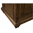 Scranton & Co Wood L-Shaped Office Desk with Grommets in Brown