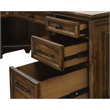 Scranton & Co Wood L-Shaped Office Desk with Grommets in Brown