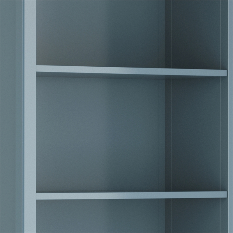 Scranton & Co 30 in Wide Solid Wood 5 Shelf Bookcase in French Blue