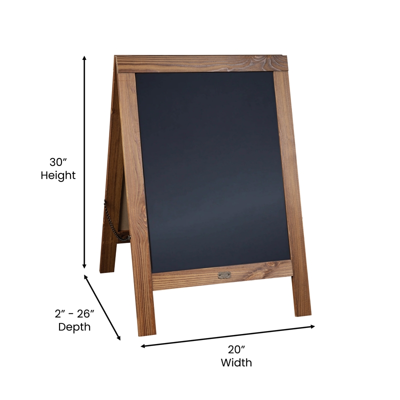 Scranton & Co A-Frame Magnetic Chalkboard in Pine Wood and Brown Finish
