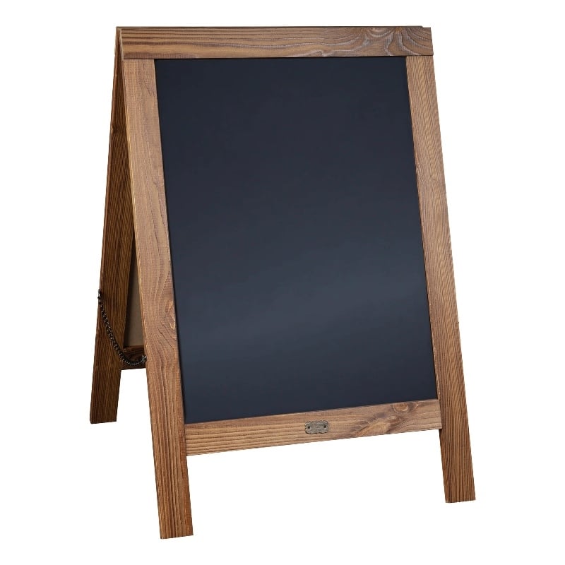 Scranton & Co A-Frame Magnetic Chalkboard in Pine Wood and Brown Finish