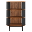 Scranton & Co 3-Tier MDF and Particleboard Display Cabinet in Walnut and Black