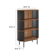 Scranton & Co 3-Tier MDF and Particleboard Display Cabinet in Walnut and Black