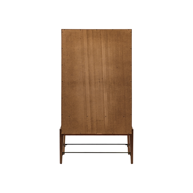 Scranton & Co Modern Glass Door Wood Bookcase with Shelves in Brown