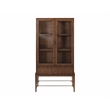 Scranton & Co Modern Glass Door Wood Bookcase with Shelves in Brown