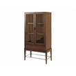 Scranton & Co Modern Glass Door Wood Bookcase with Shelves in Brown
