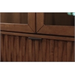 Scranton & Co Modern Glass Door Wood Bookcase with Shelves in Brown