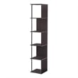 Scranton & Co Modern Wood 5-Shelf Corner Bookcase in Red Cocoa