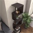 Scranton & Co Modern Wood 5-Shelf Corner Bookcase in Red Cocoa