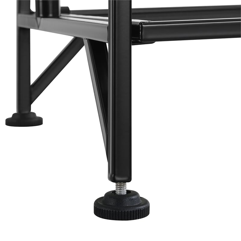 Scranton & Co Three-Tier Ladder Folding Shelf in Black Metal Frame