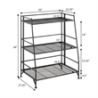 Scranton & Co Three-Tier Ladder Folding Shelf in Black Metal Frame
