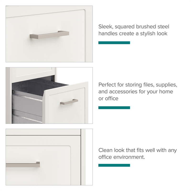 Scranton & Co 2-Drawer Mobile File Cabinet in Pearl White