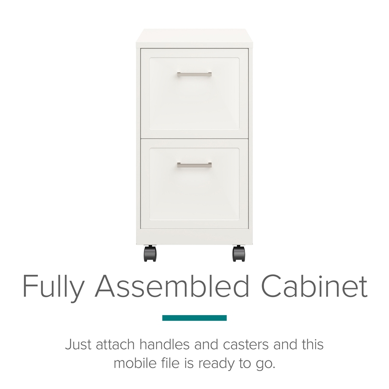 Scranton & Co 2-Drawer Mobile File Cabinet in Pearl White