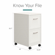 Scranton & Co 2-Drawer Mobile File Cabinet in Pearl White