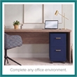 Scranton & Co 2-Drawer Mobile File Cabinet in Navy with Gold Handles