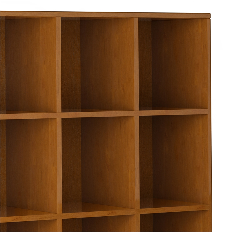 Scranton & Co 58 in Teak Brown Wood Bookcase with Drawers & Compartments
