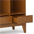 Scranton & Co 58 in Teak Brown Wood Bookcase with Drawers & Compartments