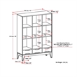 Scranton & Co 58 in Teak Brown Wood Bookcase with Drawers & Compartments