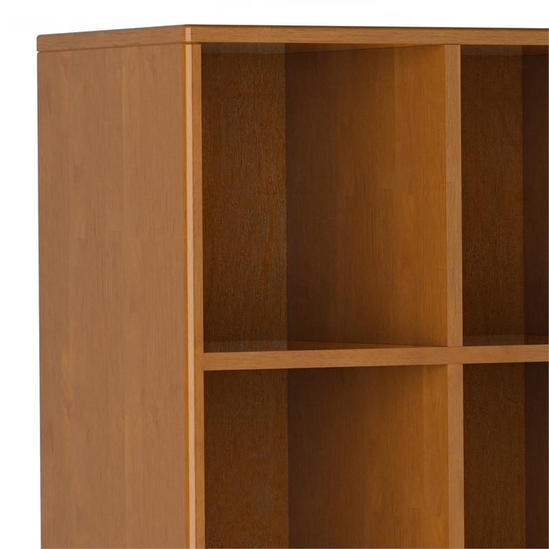 Scranton & Co 58 in Teak Brown Wood Bookcase with Drawers & Compartments