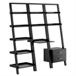 Scranton & Co 3-Piece Wood Leaning Desk Shelf Set in Black