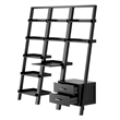 Scranton & Co 3-Piece Wood Leaning Desk Shelf Set in Black