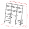 Scranton & Co 3-Piece Wood Leaning Desk Shelf Set in Black