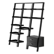 Scranton & Co 3-Piece Wood Leaning Desk Shelf Set in Black