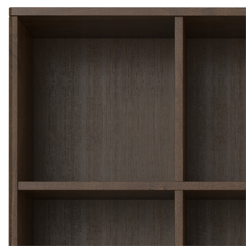Scranton & Co Modern 9-Cube Storage Bookcase in Walnut Brown Finish