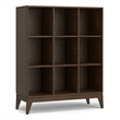 Scranton & Co Modern 9-Cube Storage Bookcase in Walnut Brown Finish