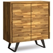 Scranton & Co Acacia and Metal Set of 2 Tall Storage Cabinets in Golden Wheat