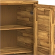 Scranton & Co Acacia and Metal Set of 2 Tall Storage Cabinets in Golden Wheat