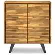 Scranton & Co Acacia and Metal Set of 2 Tall Storage Cabinets in Golden Wheat