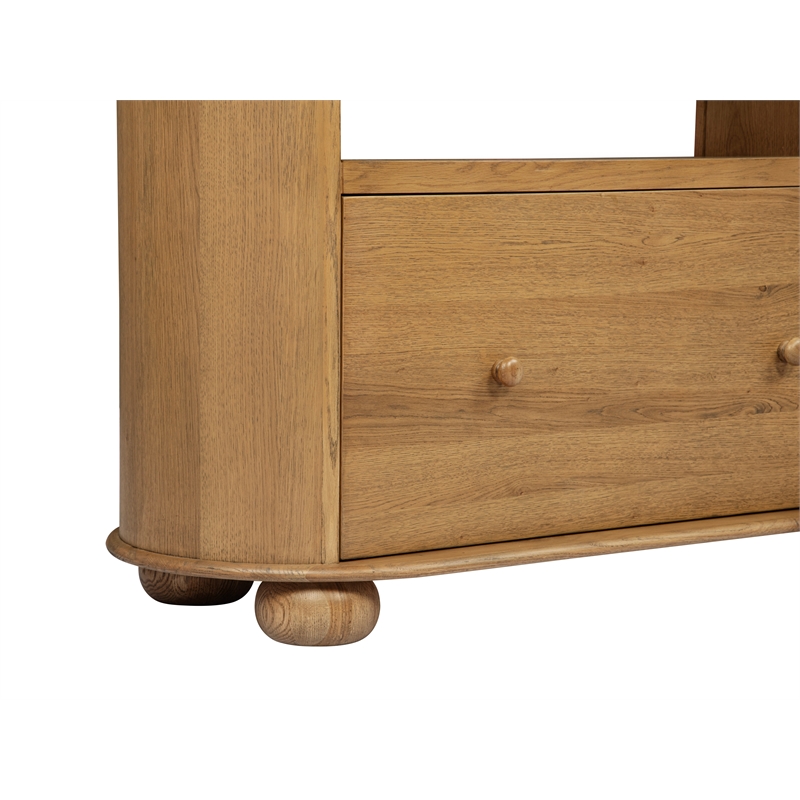 Scranton & Co 4-Shelf Oak Bookcase with 1 Drawer in Natural Finish