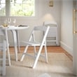 Scranton & Co Solid Beechwood Folding Dining Chair in White Finish