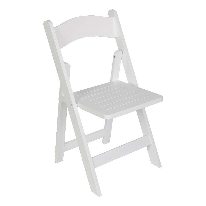Scranton & Co Solid Beechwood Folding Dining Chair in White Finish